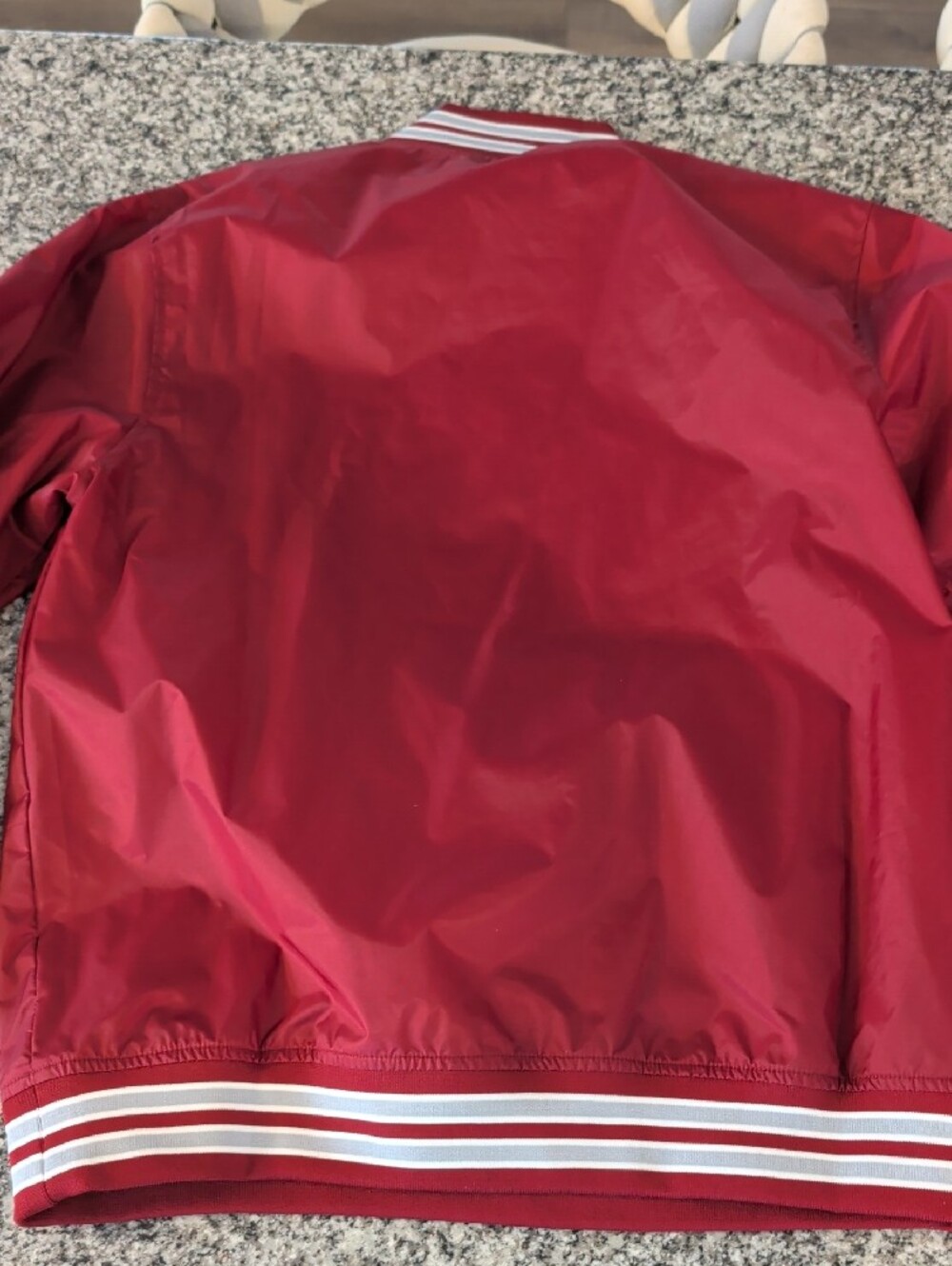 Mitchell & Ness Red Cooperstown Collection Jacket with Yellow Patch - Picture 7 of 7